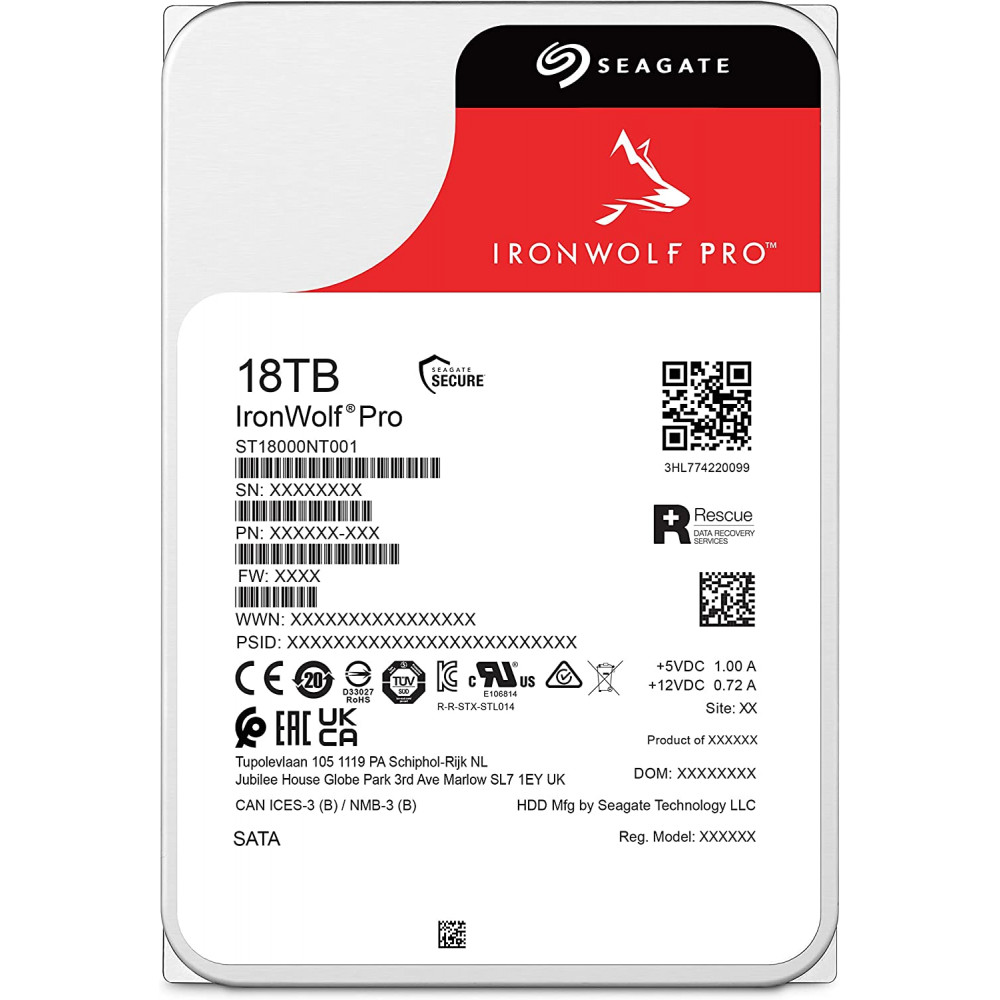 Накопитель HDD SATA 18.0TB Seagate IronWolf Pro 7200rpm 256MB (ST18000NT001)