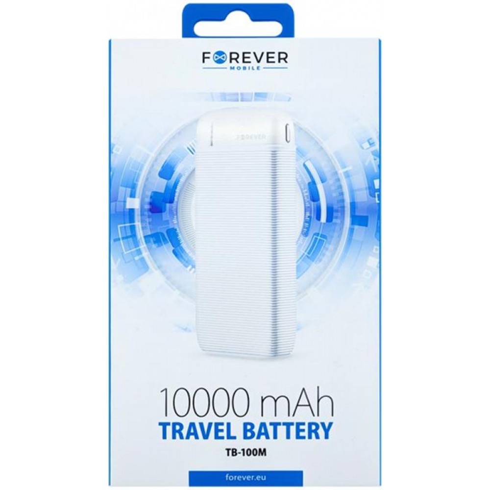 Универсальная мобильная батарея Forever TB-100M 10000mAh White (1283126565106)