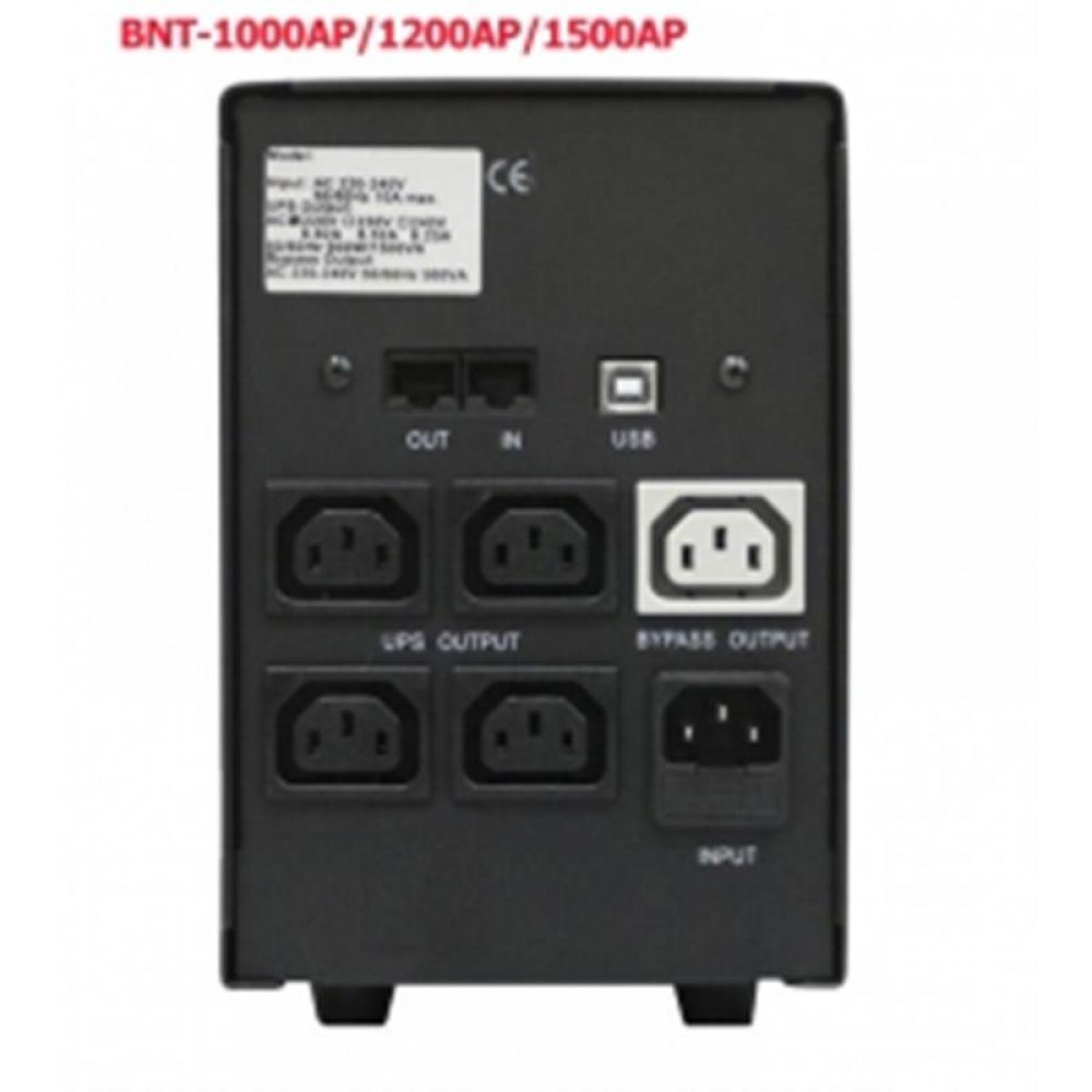 ИБП Powercom BNT-1200AP, Lin.int., AVR, 5 x IEC, USB, RJ-45, металл (00210033)