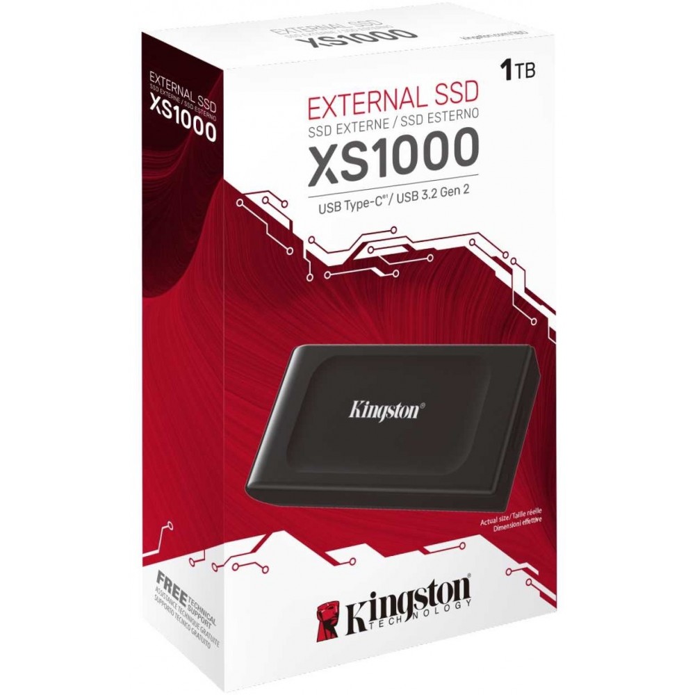 Накопичувач зовнішній SSD Portable USB 1.0ТB Kingston SXS1000 Black (SXS1000/1000G)