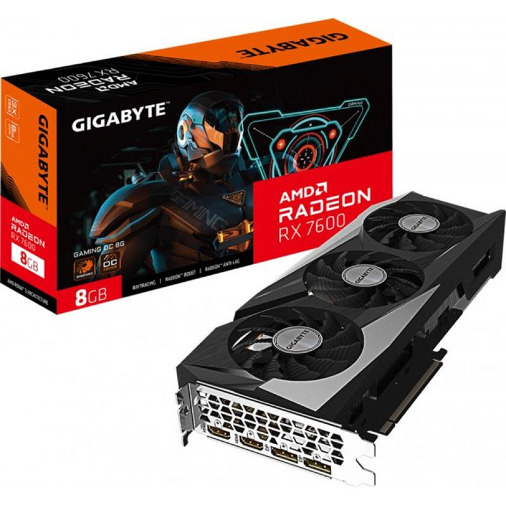 Видеокарта AMD Radeon RX 7600 8GB GDDR6 Gaming OC 8G Gigabyte (GV-R76GAMING OC-8GD)