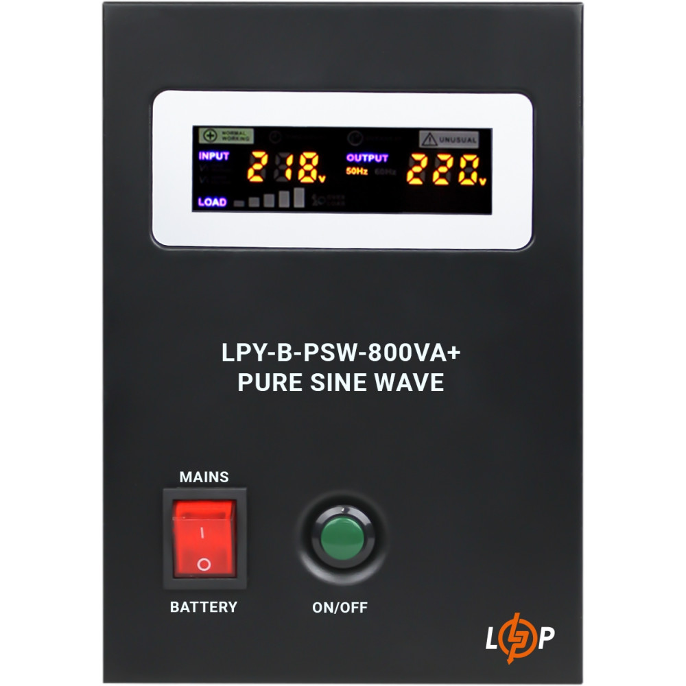 ДБЖ LogicPower LPY-B-PSW-800VA+ (560Вт)5A/15A, з правильною синусоїдою 12V
