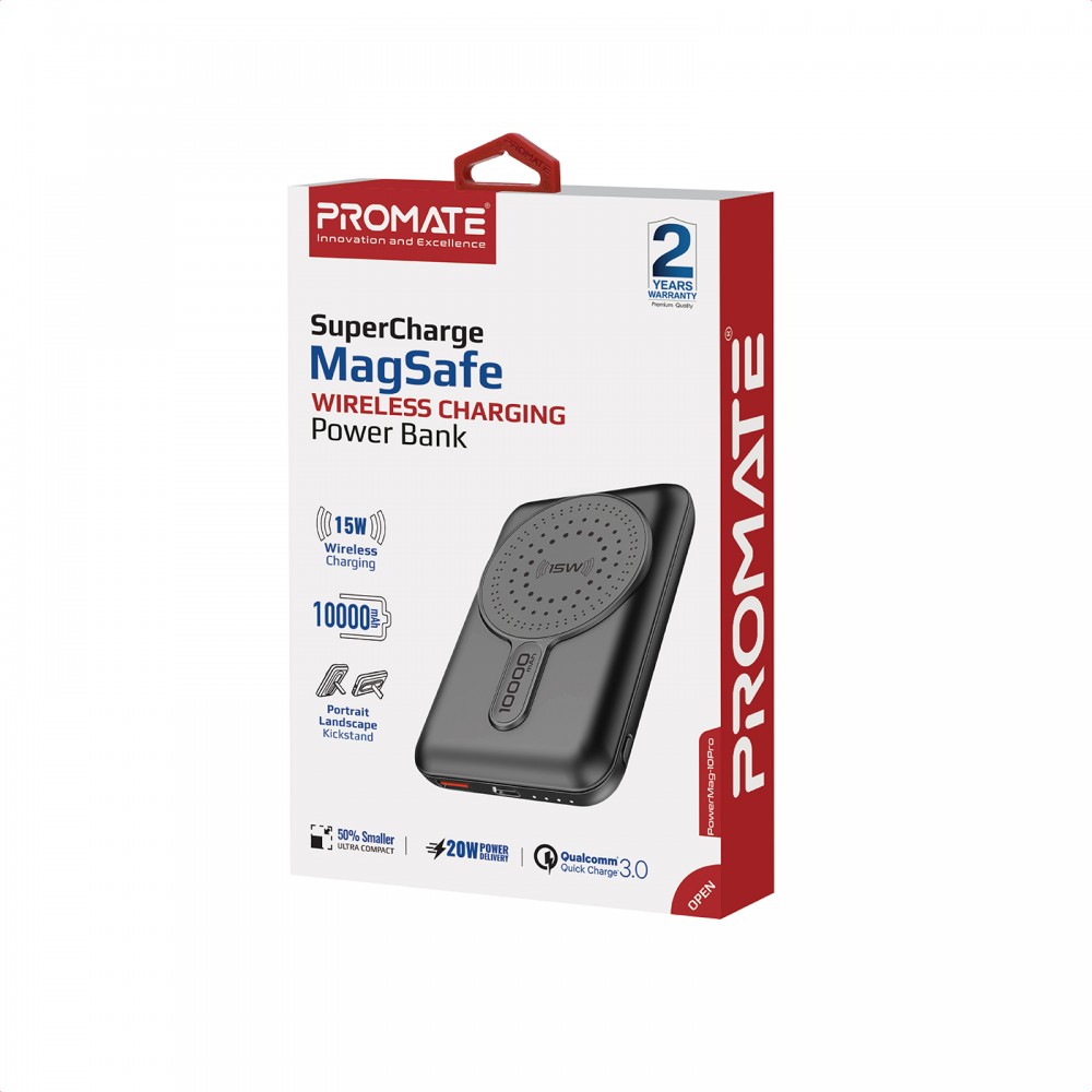 Универсальная мобильная батарея Promate PowerMag-10Pro Black 10000mAh