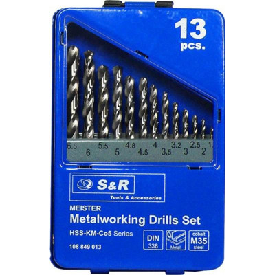 Набор сверл S&R Meister 1.5-6.5 мм 13 шт (108849013)