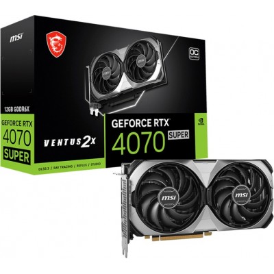 Видеокарта GF RTX 4070 Super 12GB GDDR6X Ventus 2X OC MSI (GeForce RTX 4070 SUPER 12G VENTUS 2X OC)