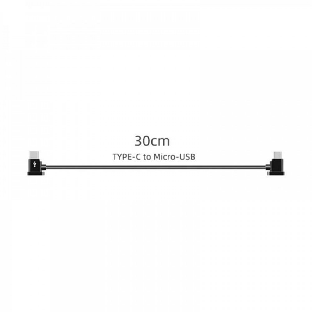 Кабель Goojodoq Type-C-MicroUSB для пульта квадрокоптера DJI Mavic Mini 2 3 Air 2 2S 0.30m Black (1005003924406600-30TM)