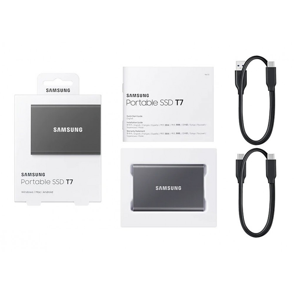 Накопичувач зовнішній SSD 2.5" USB 2.0TB Samsung T7 Titan Gray (MU-PC2T0T/WW)