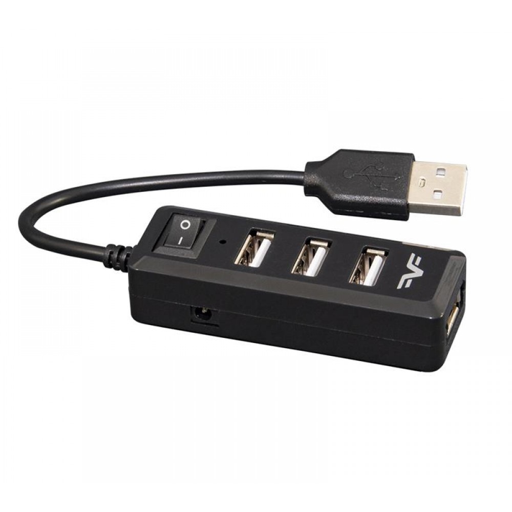 Концентратор USB 2.0 Frime 4хUSB2.0 Black (FH-20000)