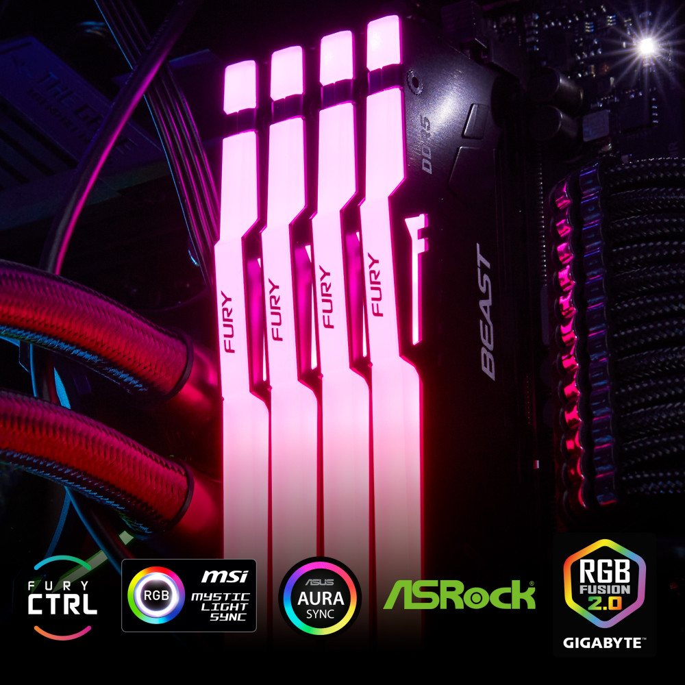 Модуль памяти DDR5 16GB/6000 Kingston Fury Beast RGB (KF560C30BBA-16)