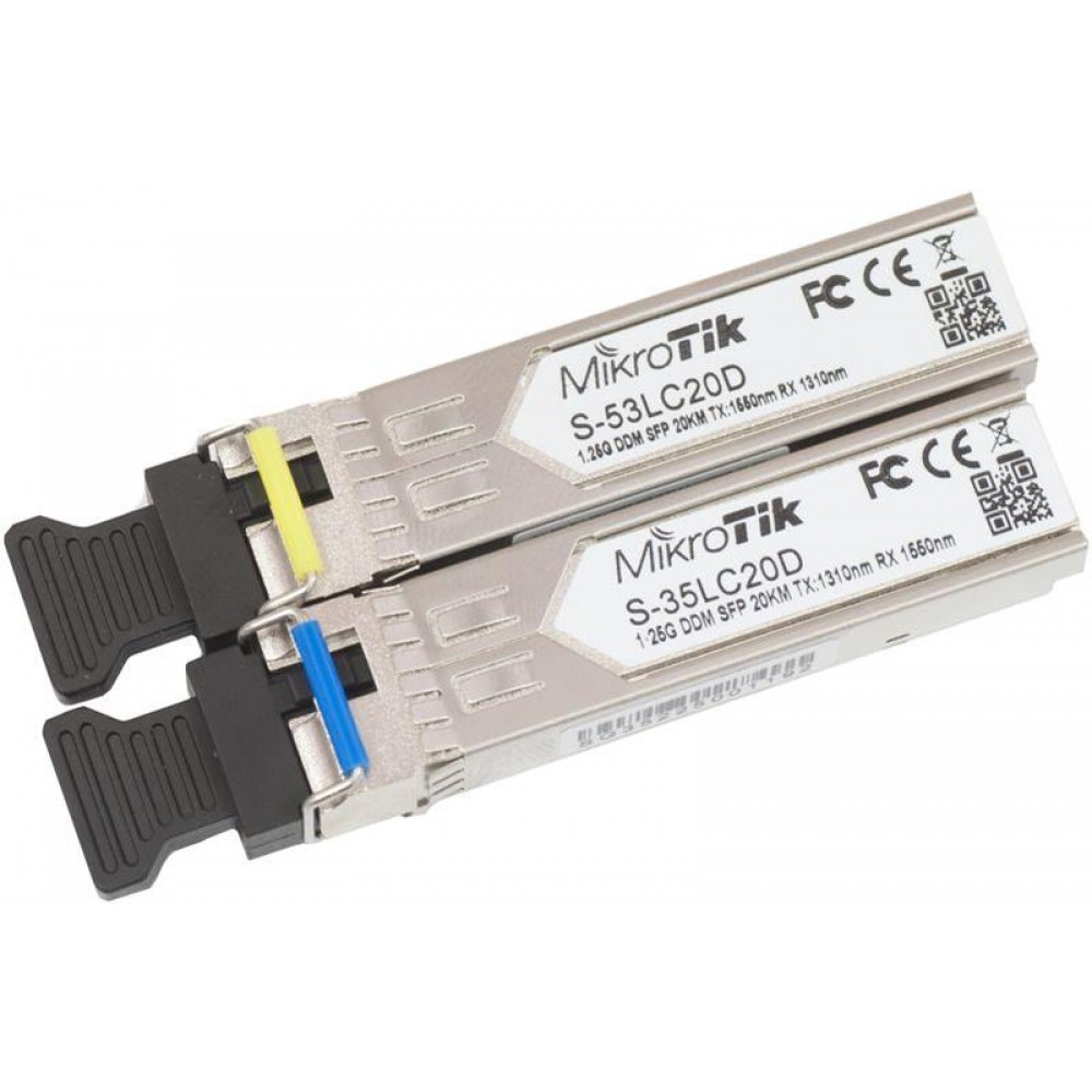 Модуль SFP MikroTik S-3553LC20D пара (1.25G Single Mode, LC, до 20км, підтримує DDM)