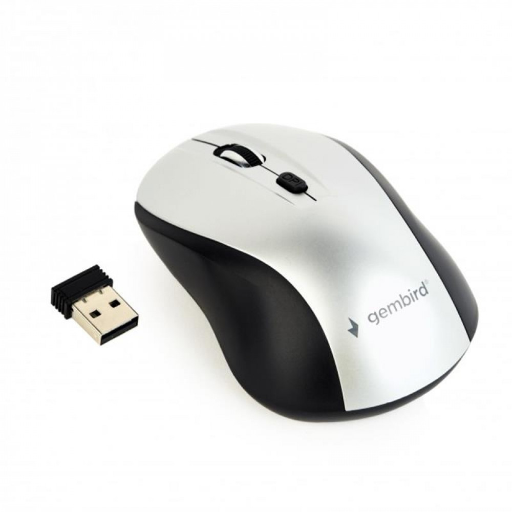 Мышь беспроводная Gembird MUSW-4B-02-BS Black/Silver