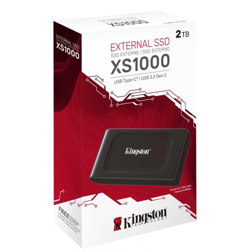 Накопичувач зовнішній SSD Portable USB 2.0ТB Kingston SXS1000 Black (SXS1000/2000G)