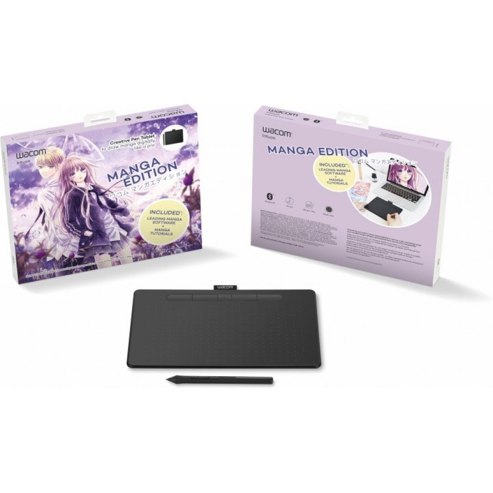 Графічний планшет Wacom Intuos S Bluetooth Black Manga (CTL-4100WLK-M)