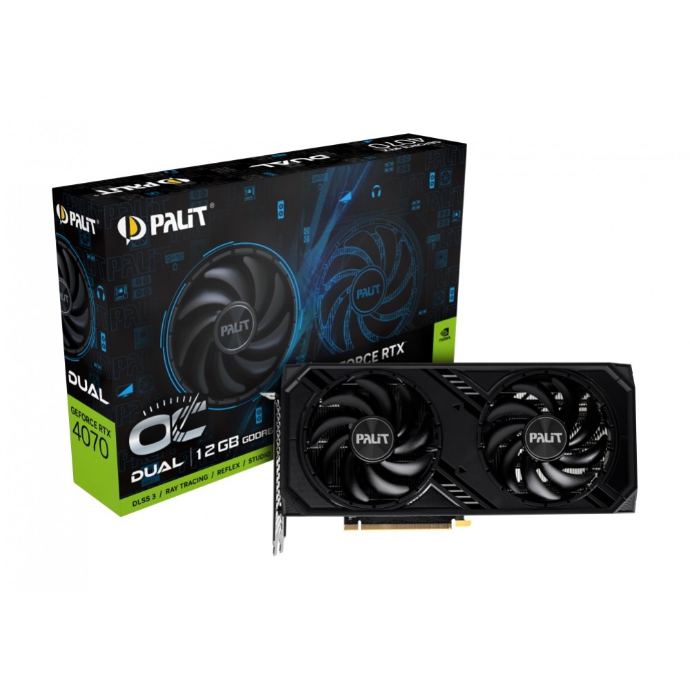 Відеокарта GF RTX 4070 12GB GDDR6 Dual OC Palit (NE64070S19K9-1048D)