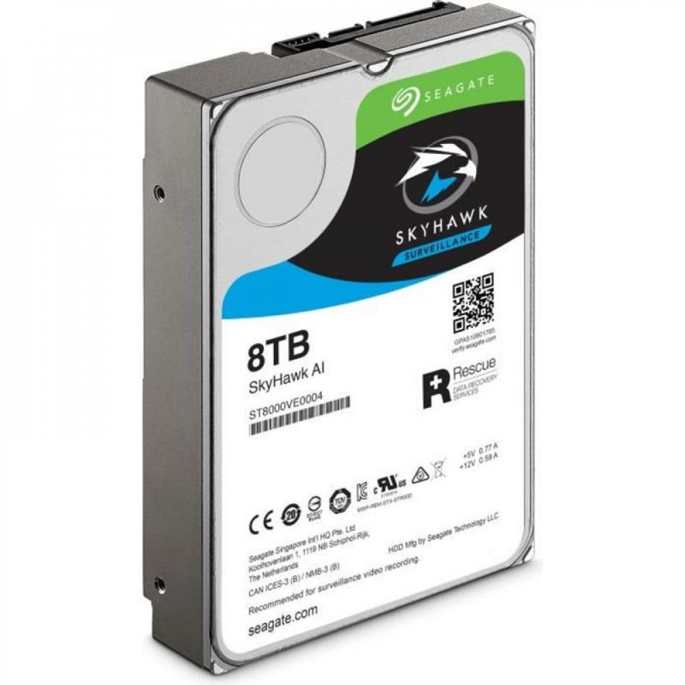 Накопитель HDD SATA 8.0TB Seagate SkyHawk AI Surveillance 7200rpm 256MB (ST8000VE001)