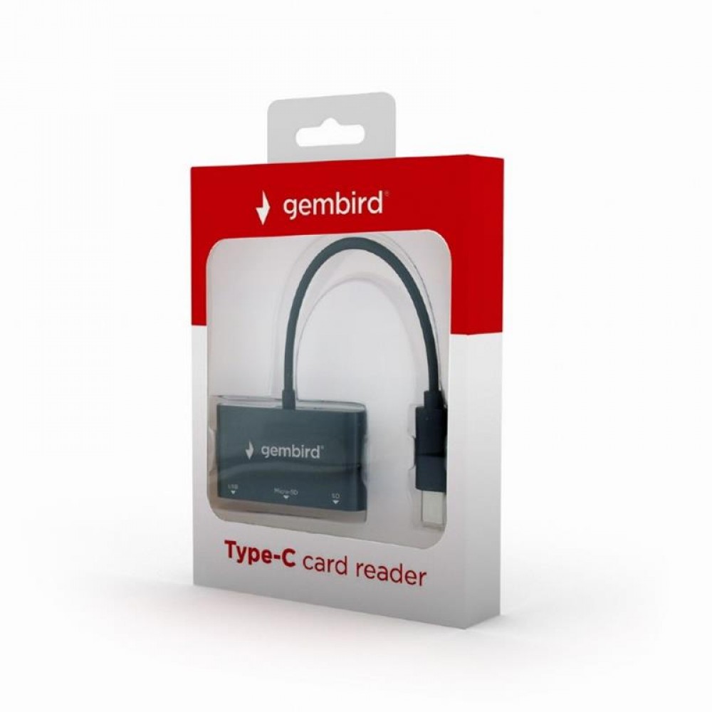 Кардрідер USB Type-C Gembird UHB-CR3-02 Black