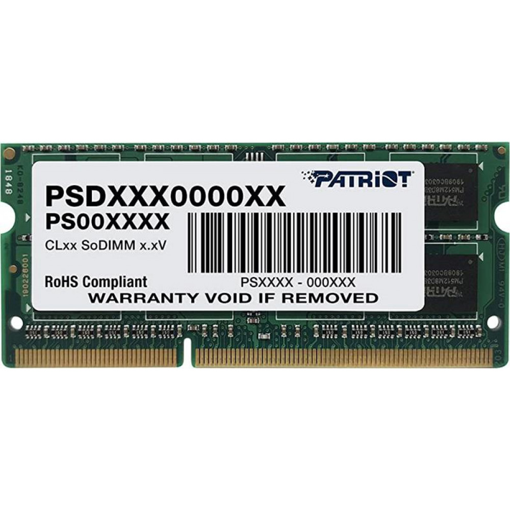 Модуль памяти SO-DIMM 4GB/1333 DDR3 Patriot Signature Line (PSD34G13332S)