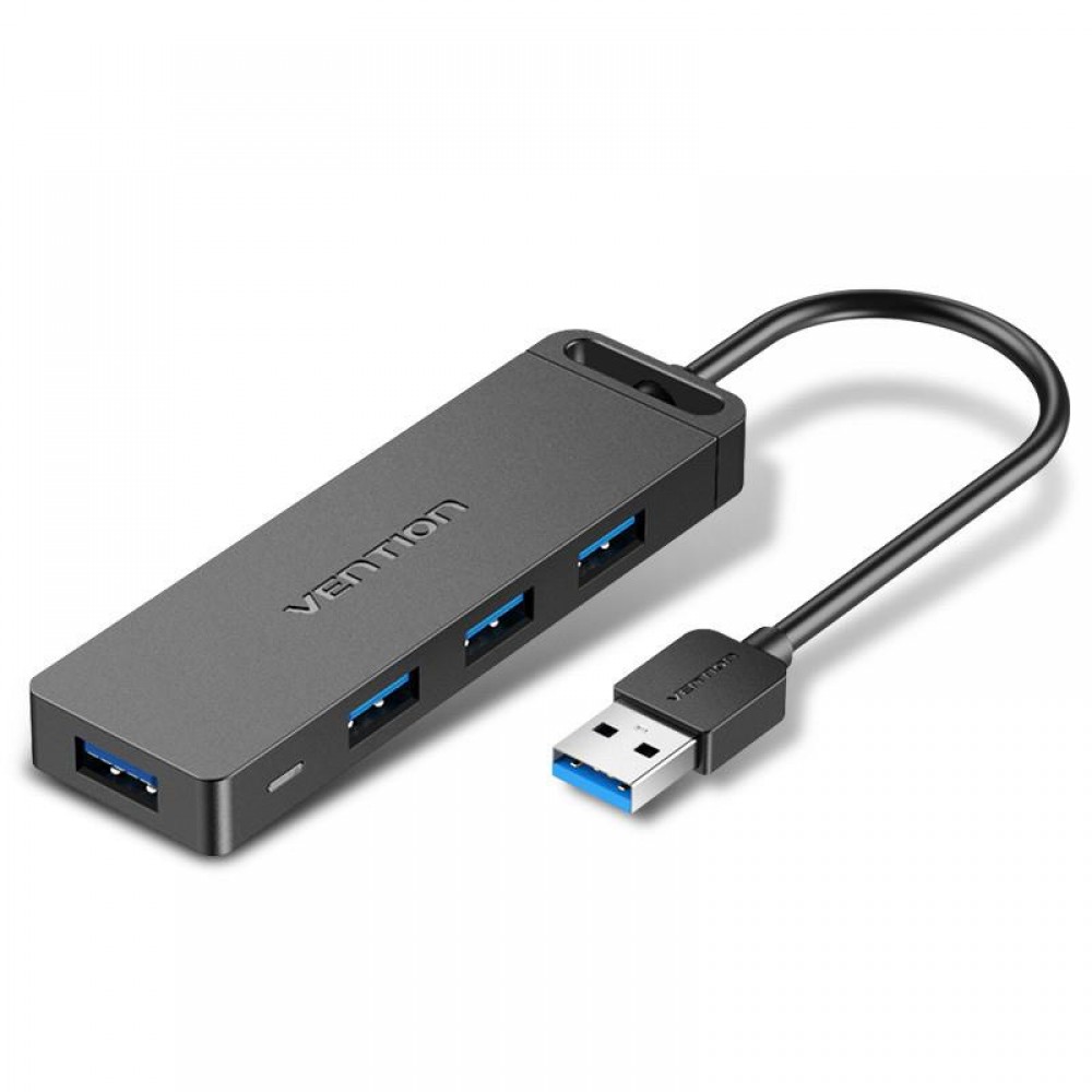 Концентратор Vention 4-Port з micro USB живленням 0.15M Black (CHLBB)