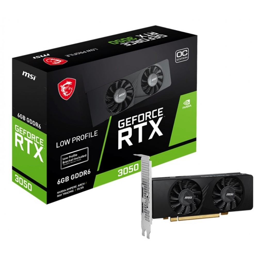 Відеокарта GF RTX 3050 6GB GDDR6 Low Profile OC MSI (GeForce RTX 3050 LP 6G OC)