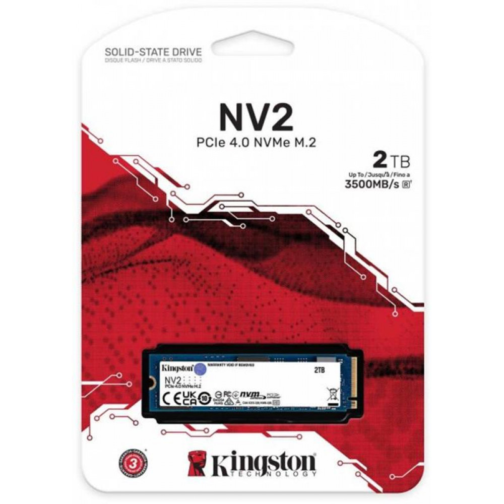 Накопитель SSD 2TB M.2 NVMe Kingston NV2 M.2 2280 PCIe Gen4.0 x4 (SNV2S/2000G)