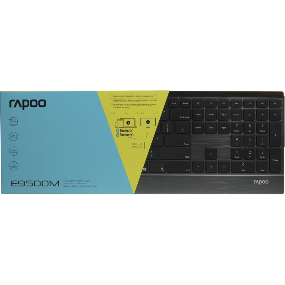 Клавіатура бездротова Rapoo E9500M Wireless Black