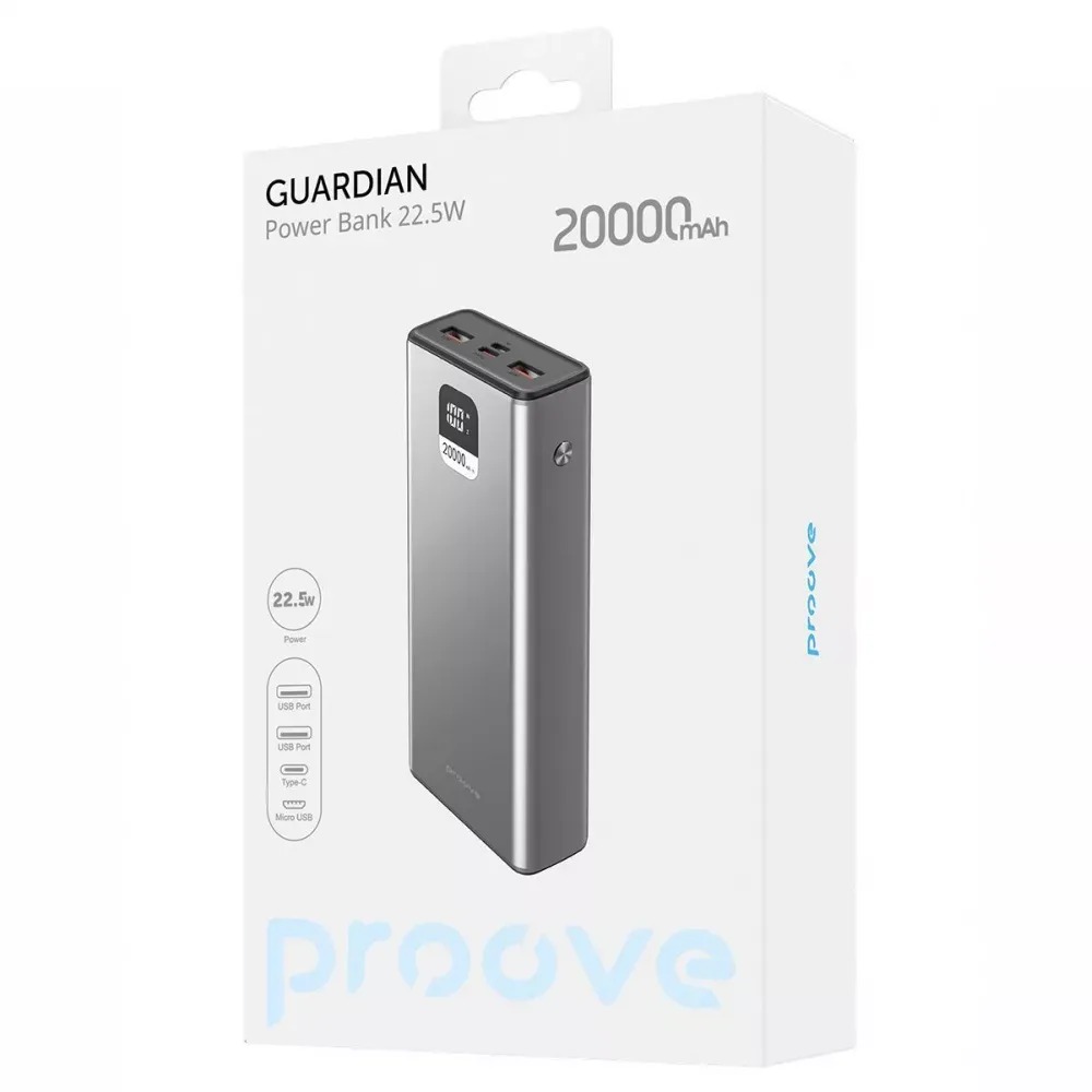 Універсальна мобільна батарея Proove Guardian 22.5W 20000mAh (2001001750077)