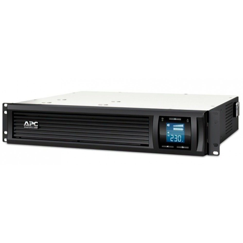 Джерело безперебійного живлення APC Smart-UPS C RM 2000VA LCD, Lin.int., 6 x IEC, RJ-45, USB, LCD, металл (SMC2000I-2U)