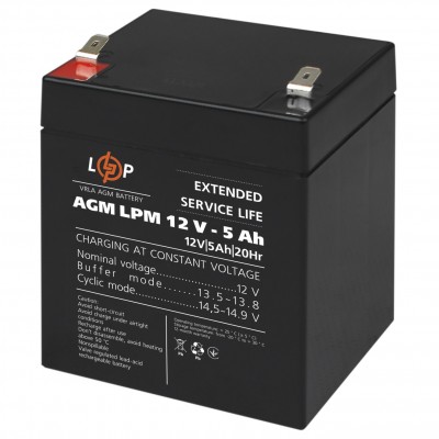 Аккумуляторная батарея LogicPower 12V 5AH (LPM 12 – 5.0 AH) AGM
