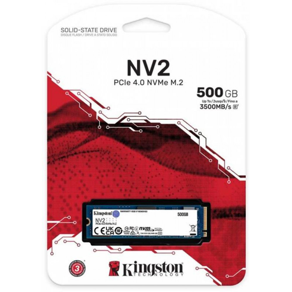 Накопитель SSD 500GB M.2 NVMe Kingston NV2 M.2 2280 PCIe Gen4.0 x4 (SNV2S/500G)