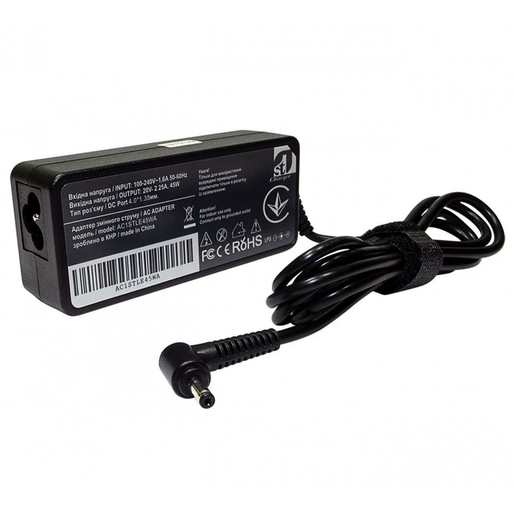 Адаптер питания 1StCharger для ноутбука Lenovo 20V 45W 2.25A 4.0х1.35мм (AC1STLE45WF)