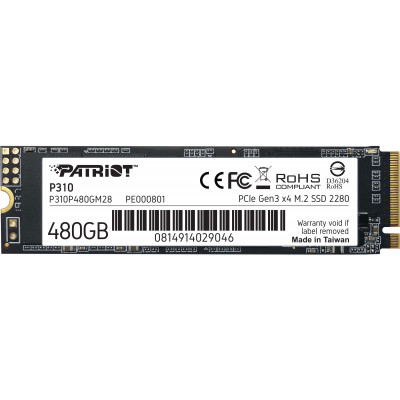 Накопитель SSD 480GB Patriot P310 M.2 2280 PCIe NVMe 4.0 x4 TLC (P310P480GM28)