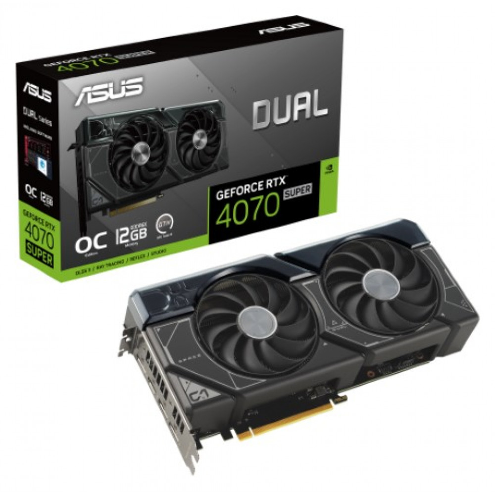 Видеокарта GF RTX 4070 Super 12GB GDDR6X Dual OC Asus (DUAL-RTX4070S-O12G)