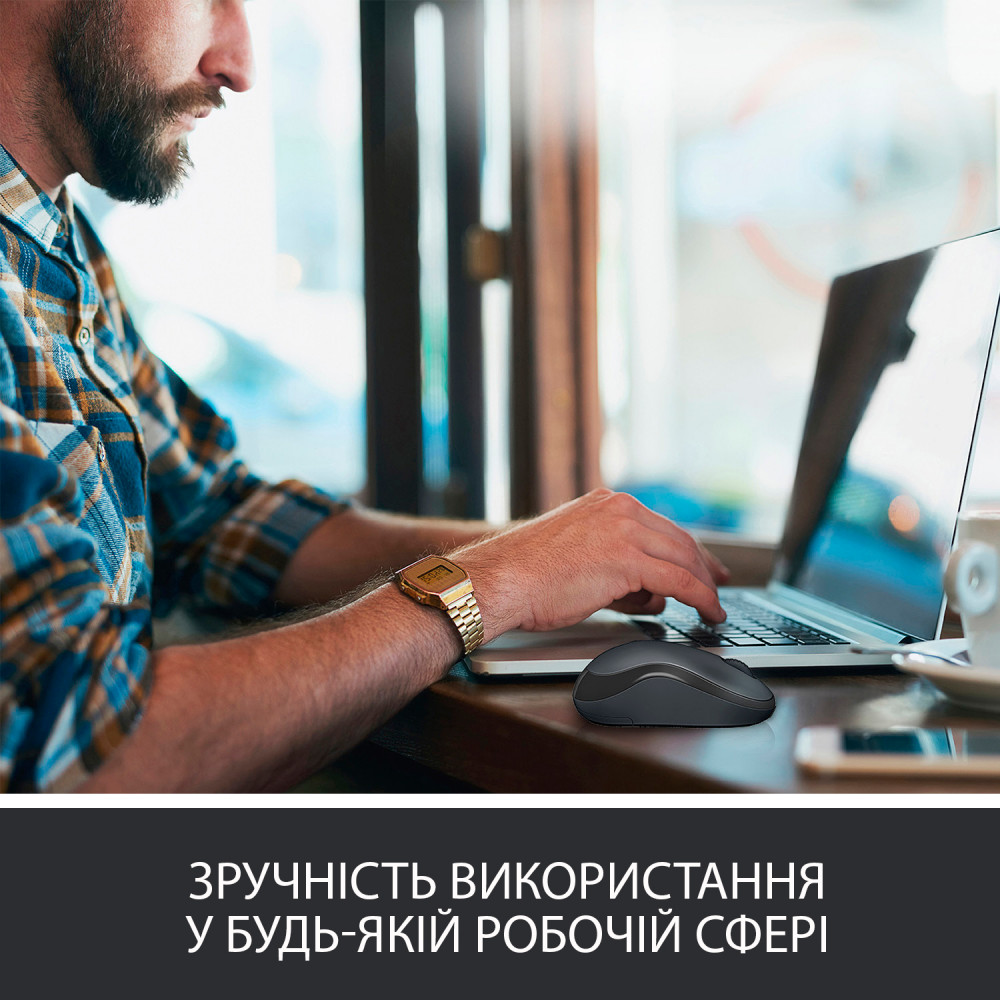 Мышь беспроводная Logitech M220 Silent Charcoal (910-004878)