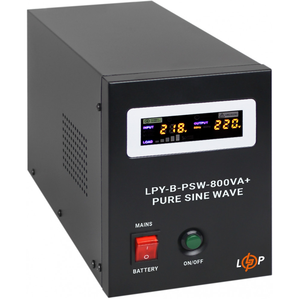 ДБЖ LogicPower LPY-B-PSW-800VA+ (560Вт)5A/15A, з правильною синусоїдою 12V