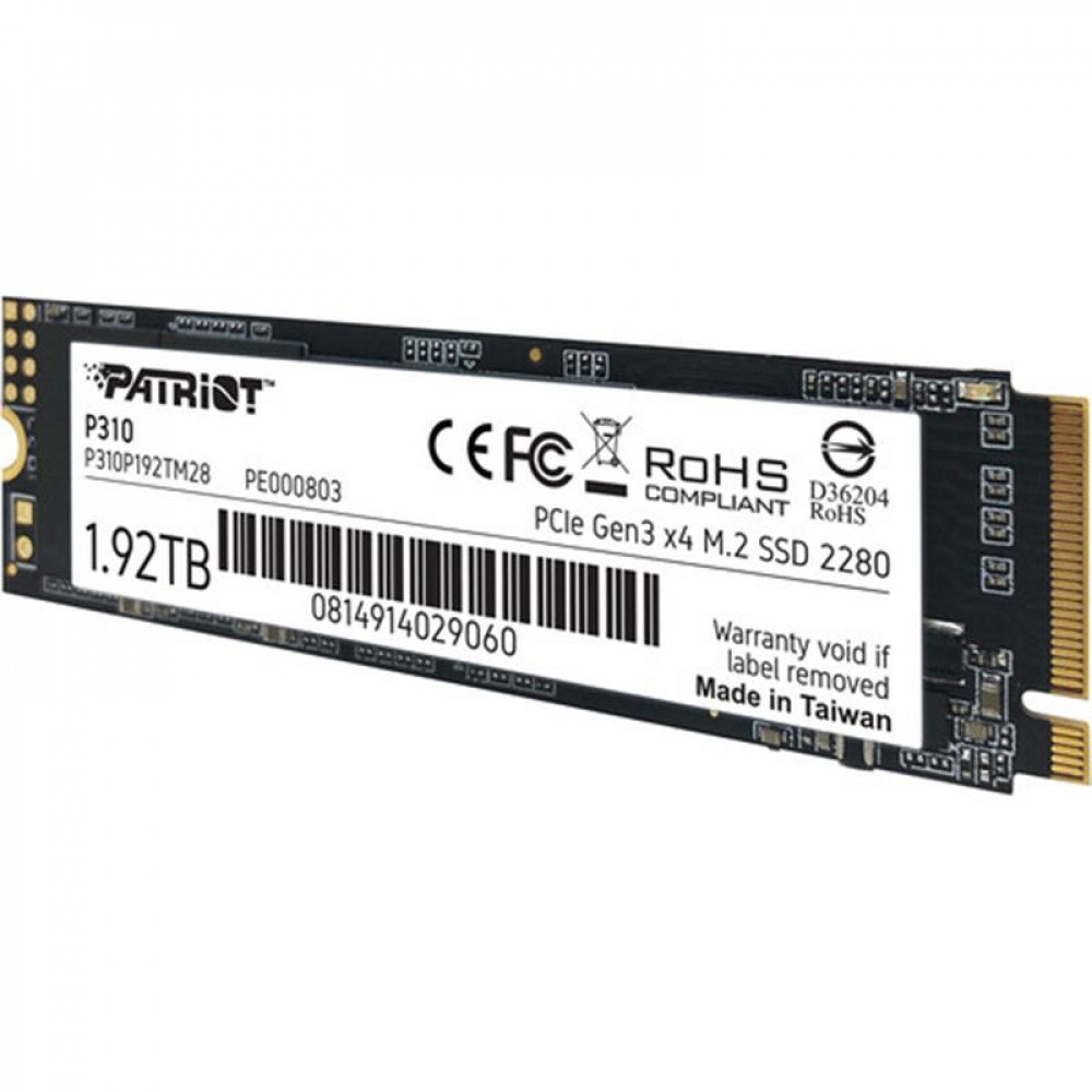 Накопитель SSD 1.92TB Patriot P310 M.2 2280 PCIe NVMe 4.0 x4 TLC (P310P192TM28)