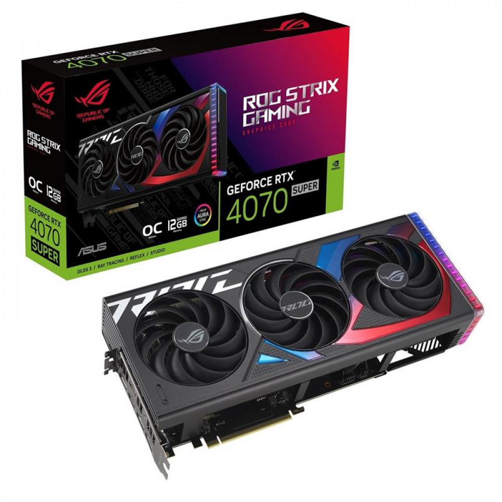 Відеокарта GF RTX 4070 Super 12GB GDDR6X ROG Strix Gaming OC Asus (ROG-STRIX-RTX4070S-O12G-GAMING)