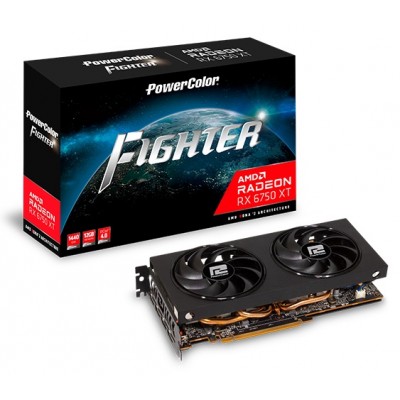 Відеокарта AMD Radeon RX 6750 XT 12GB GDDR6 Fighter PowerColor (AXRX 6750 XT 12GBD6-3DH)