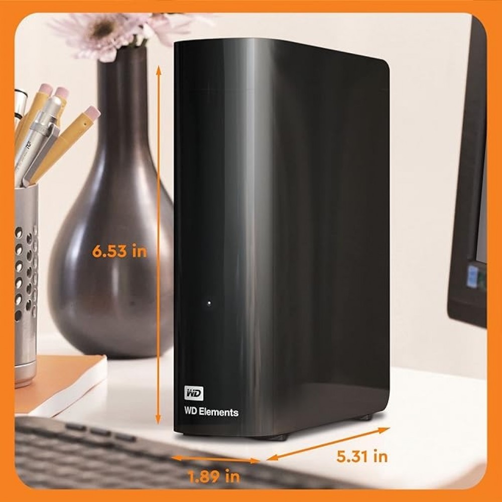 Зовнішній жорсткий диск 3.5" USB 10.0TB WD Elements Desktop Black (WDBWLG0100HBK-EESN)