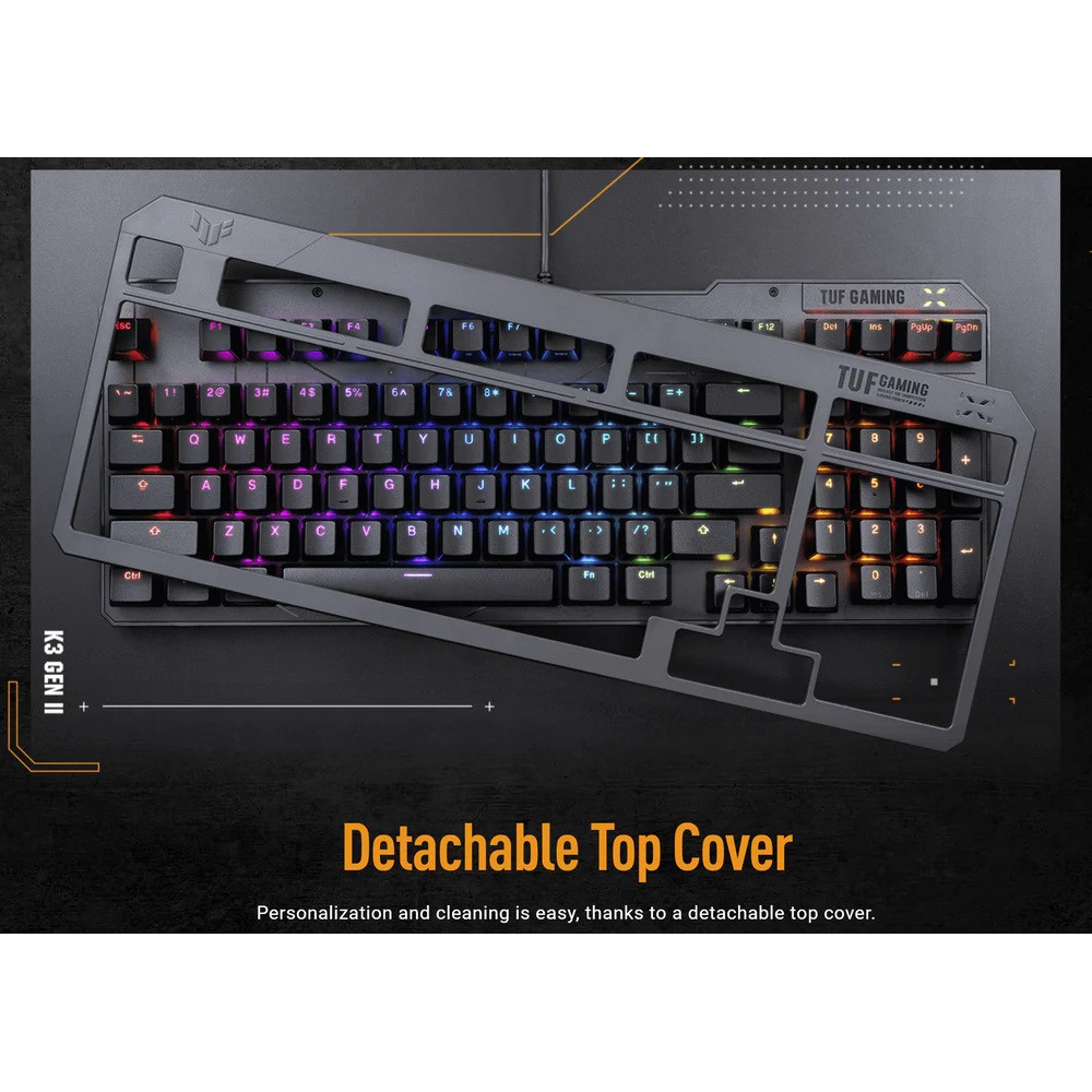 Клавиатура Asus TUF Gaming K3 Gen II Opti-Mech RGB 97key Switches ABS Black (90MP0390-BKMA00)
