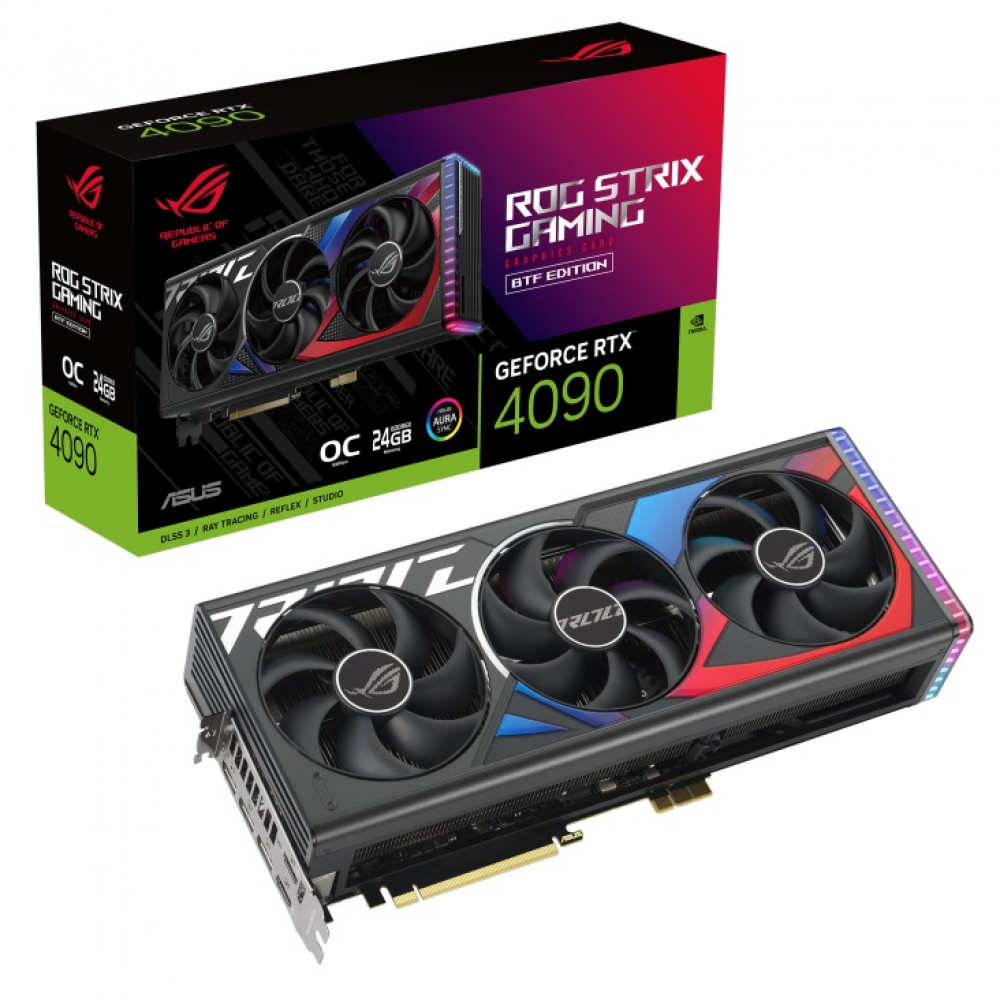 Видеокарта GF RTX 4090 24GB GDDR6X ROG Strix Gaming BTF OC Asus (ROG-STRIX-RTX4090-O24G-BTF-GAMING)