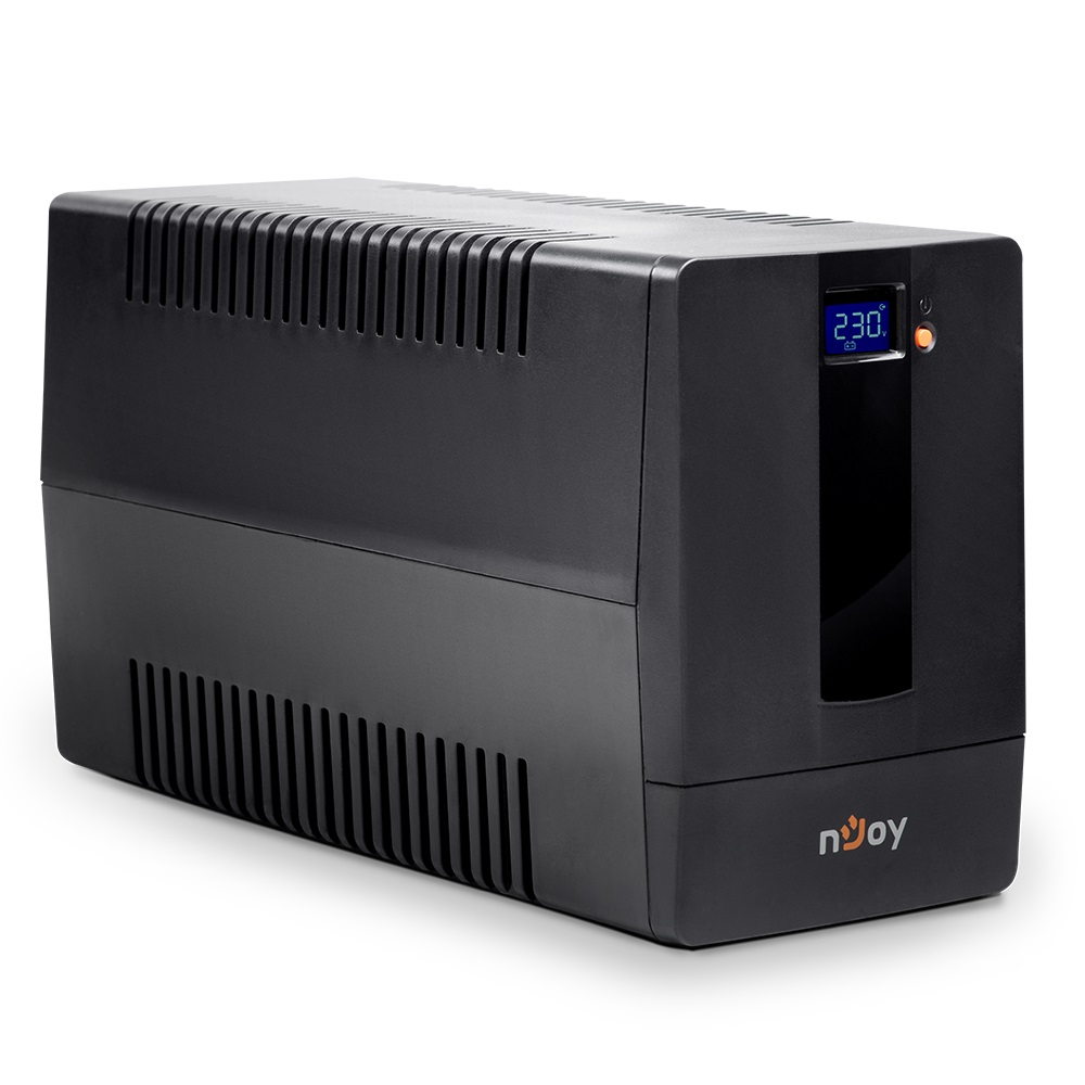 ДБЖ Njoy Horus Plus 1000 (PWUP-LI100H1-AZ01B), Lin.int., AVR, 4 x евро, USB, LCD, пластик