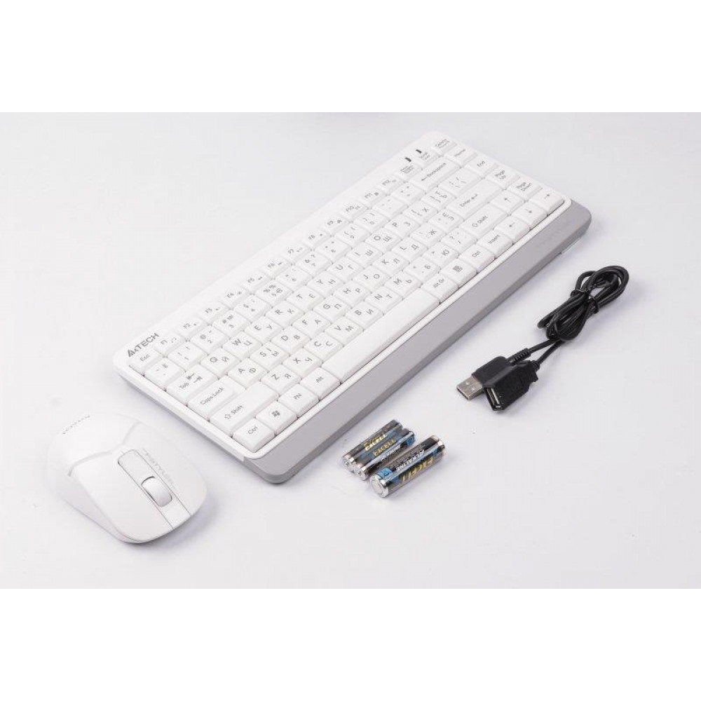 Комплект (клавиатура, мышка) беспроводной A4Tech FG1112S White USB