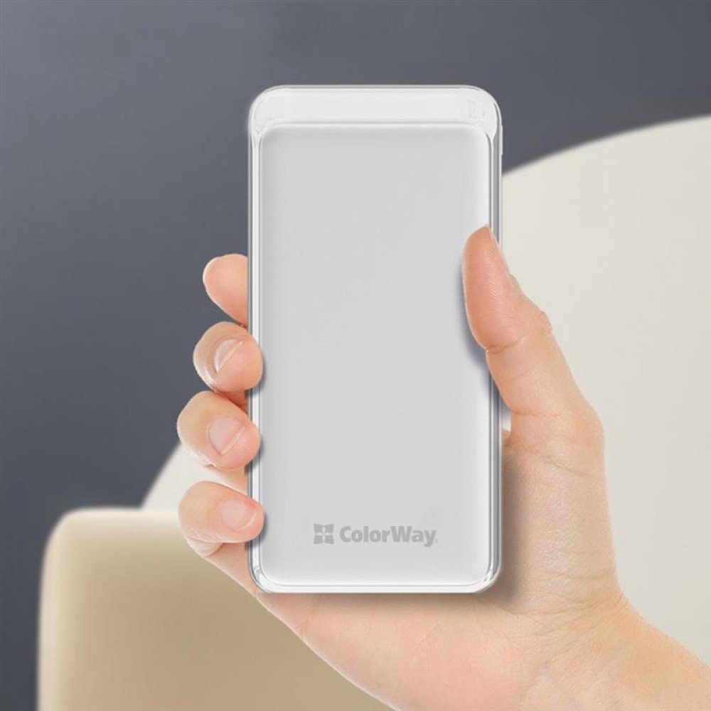 Power Bank ColorWay Slim 20000mAh White (CW-PB200LPG3WT-PD)