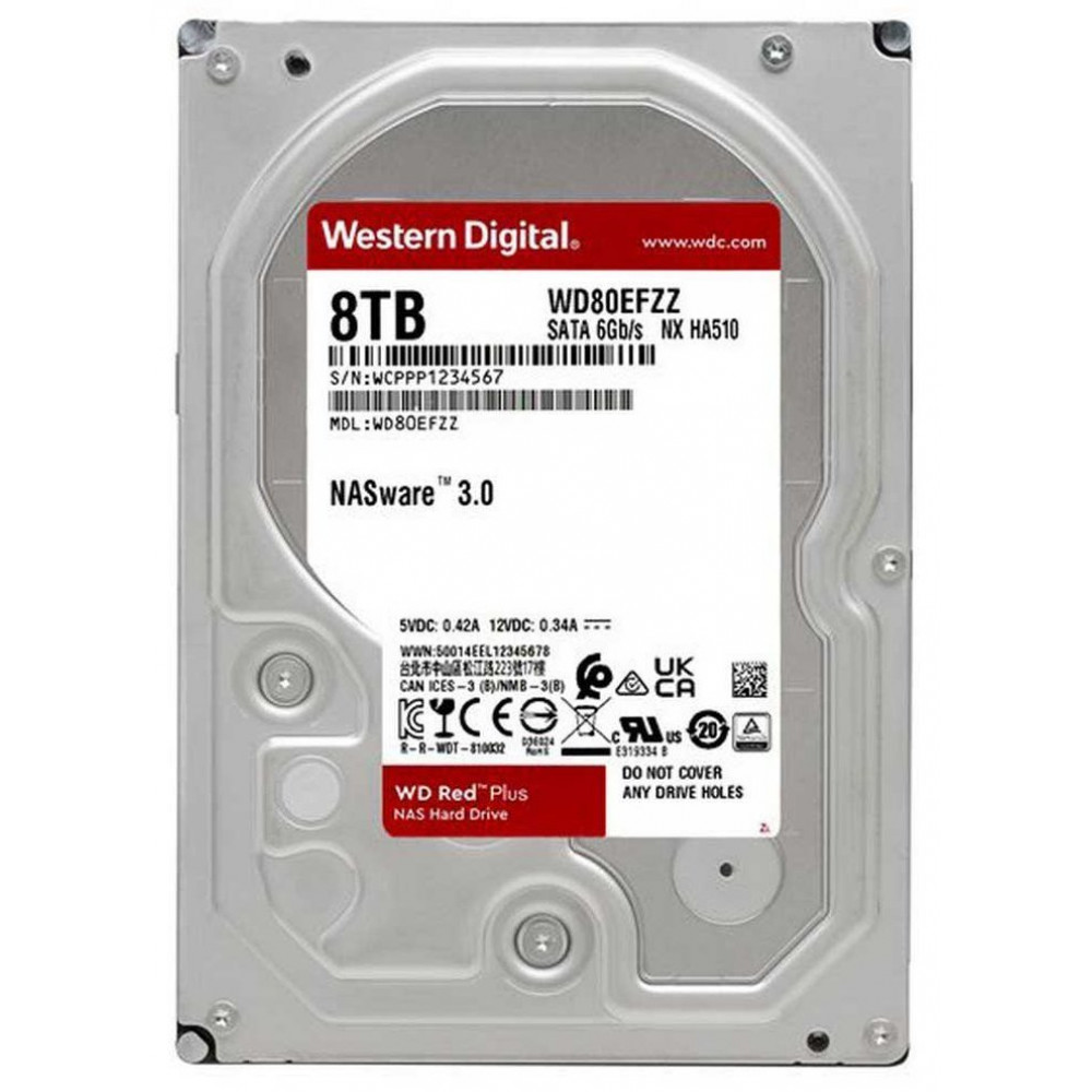 Накопитель HDD SATA 8.0TB WD Red Plus 5700rpm 128MB (WD80EFZZ)