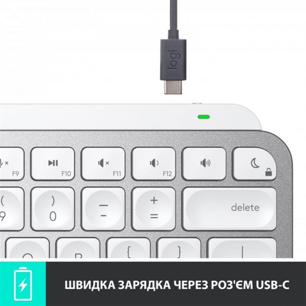 Клавиатура беспроводная Logitech MX Keys Mini Wireless Illuminated RU Pale Gray (920-010499)