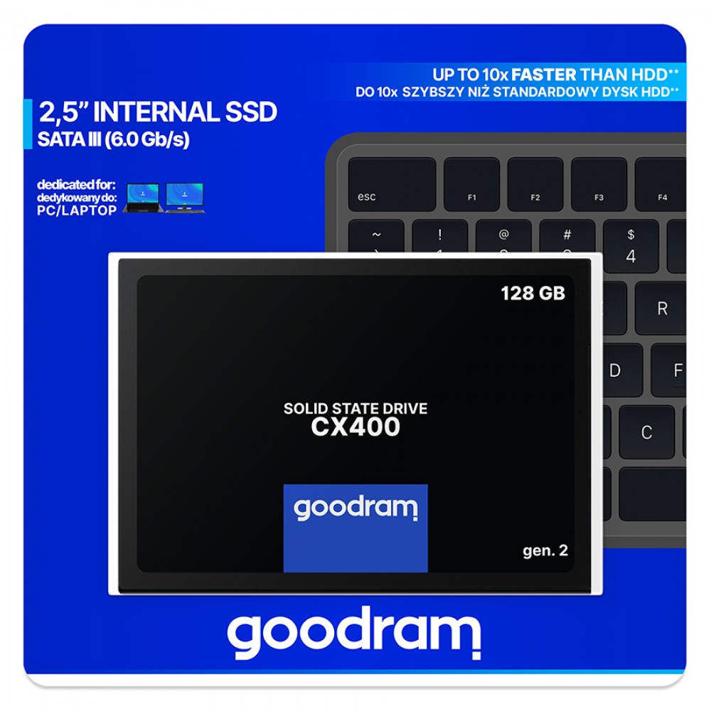 Накопитель SSD 128GB GOODRAM CX400 Gen.2 2.5" SATAIII 3D TLC (SSDPR-CX400-128-G2)