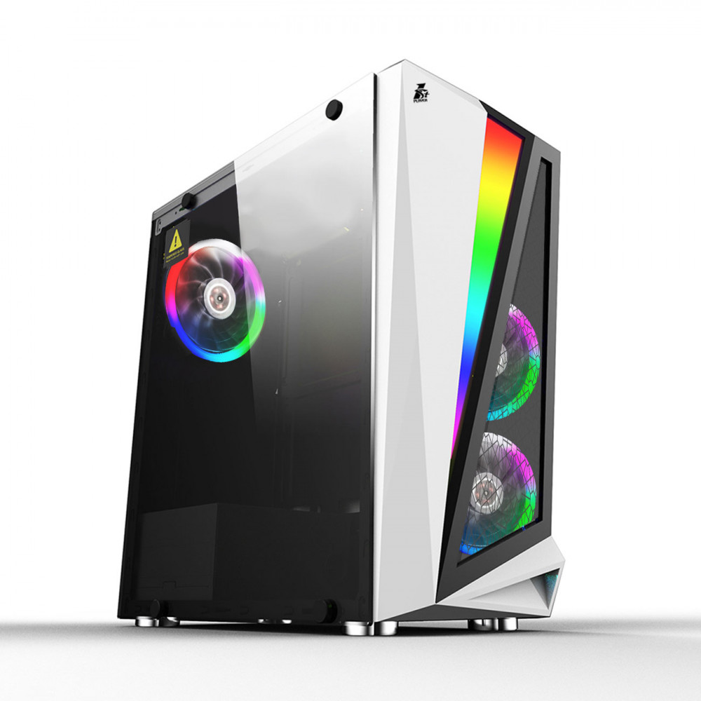 Корпус 1stPlayer R5-3R1-WH Color LED White без БП
