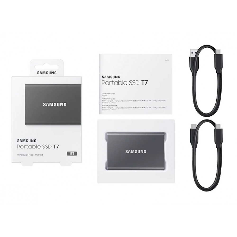 Накопичувач зовнішній SSD 2.5" USB 1.0TB Samsung T7 Titan Gray (MU-PC1T0T/WW)