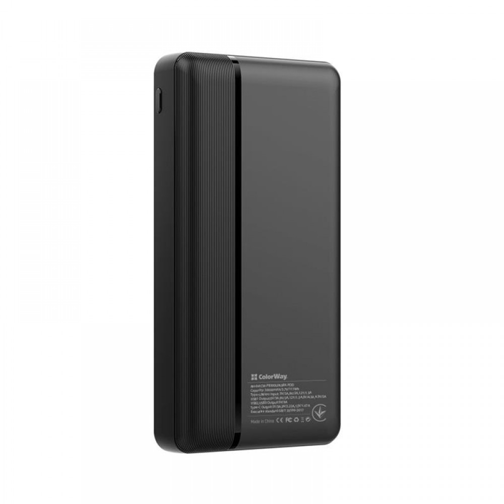 Универсальная мобильная батарея ColorWay 30000mAh Black (CW-PB300LPA3BK-PD)