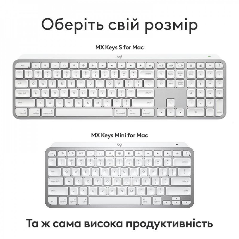 Клавиатура беспроводная Logitech MX Keys S для Mac Pale Grey (920-011638)